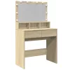 Sonoma tölgy színű fésülködőasztal LED-del 80 x 41 x 134,5 cm