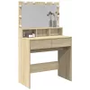 Sonoma tölgy színű fésülködőasztal LED-del 80 x 41 x 134,5 cm