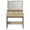 Sonoma tölgy színű fésülködőasztal LED-del 80 x 41 x 134,5 cm