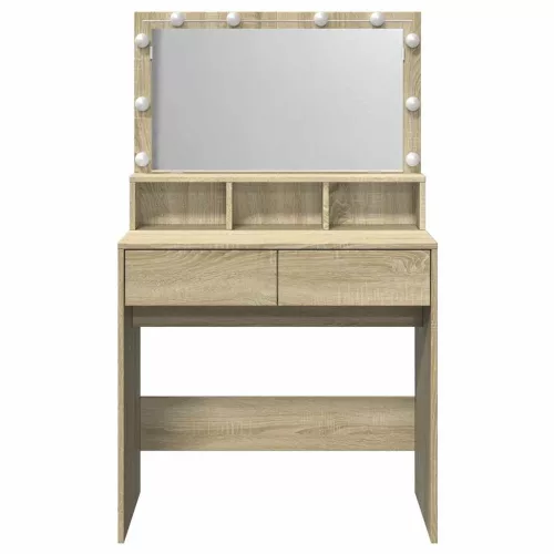 Sonoma tölgy színű fésülködőasztal LED-del 80 x 41 x 134,5 cm