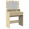 Sonoma tölgy színű fésülködőasztal LED-del 80 x 41 x 134,5 cm