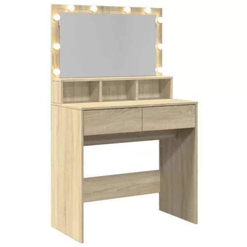 Sonoma tölgy színű fésülködőasztal LED-del 80 x 41 x 134,5 cm