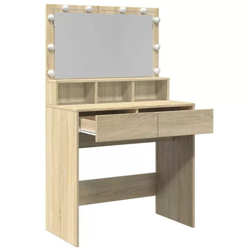 Sonoma tölgy színű fésülködőasztal LED-del 80 x 41 x 134,5 cm
