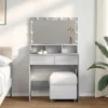 Szürke sonoma színű fésülködőasztal LED-del 80 x 41 x 134,5 cm