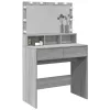 Szürke sonoma színű fésülködőasztal LED-del 80 x 41 x 134,5 cm