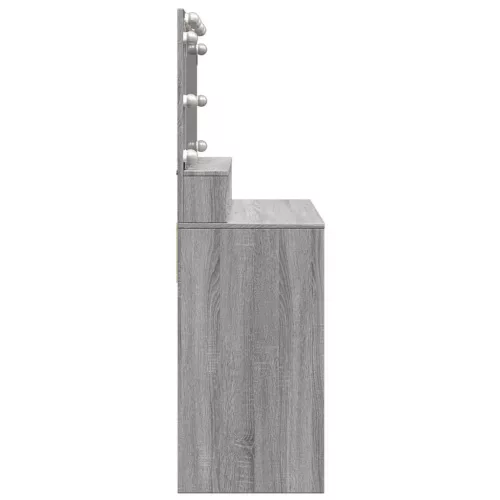 Szürke sonoma színű fésülködőasztal LED-del 80 x 41 x 134,5 cm