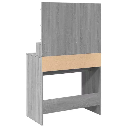 Szürke sonoma színű fésülködőasztal LED-del 80 x 41 x 134,5 cm