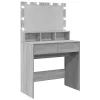 Szürke sonoma színű fésülködőasztal LED-del 80 x 41 x 134,5 cm
