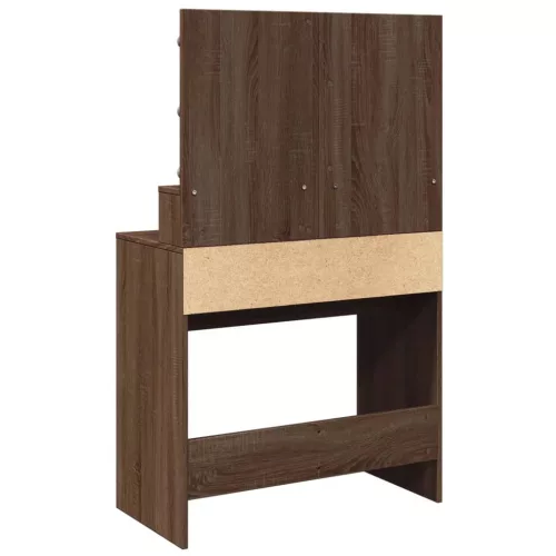Barna tölgy színű fésülködőasztal LED-del 80 x 41 x 134,5 cm