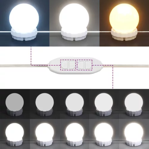 Barna tölgy színű fésülködőasztal LED-del 80 x 41 x 134,5 cm