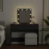 Fekete LED-es fésülködőasztal 100 x 40 x 130 cm