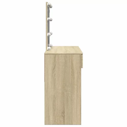 Sonoma tölgy színű fésülködőasztal LED-del 100 x 40 x 130 cm