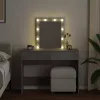 Betonszürke fésülködőasztal LED-del 100 x 40 x 130 cm