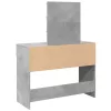 Betonszürke fésülködőasztal LED-del 100 x 40 x 130 cm