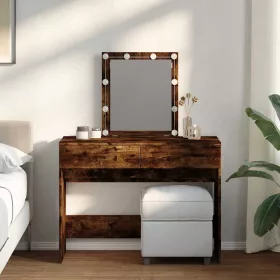   Füstös tölgy színű fésülködőasztal LED-del 100 x 40 x 130 cm