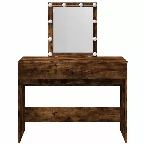 Füstös tölgy színű fésülködőasztal LED-del 100 x 40 x 130 cm