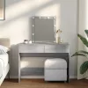 Szürke sonoma színű fésülködőasztal LED-del 100 x 40 x 130 cm