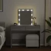 Szürke sonoma színű fésülködőasztal LED-del 100 x 40 x 130 cm