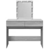 Szürke sonoma színű fésülködőasztal LED-del 100 x 40 x 130 cm