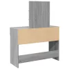 Szürke sonoma színű fésülködőasztal LED-del 100 x 40 x 130 cm