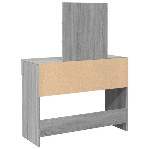 Szürke sonoma színű fésülködőasztal LED-del 100 x 40 x 130 cm