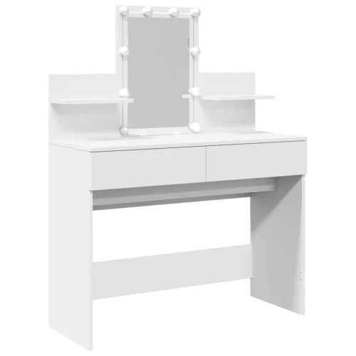 Fehér fésülködőasztal LED-del 100 x 40 x 130 cm