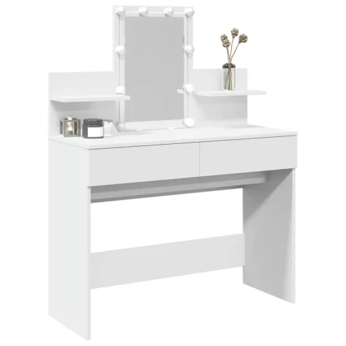 Fehér fésülködőasztal LED-del 100 x 40 x 130 cm