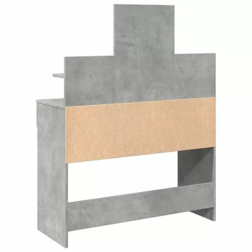 Betonszürke fésülködőasztal LED-del 100 x 40 x 130 cm