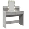 Betonszürke fésülködőasztal LED-del 100 x 40 x 130 cm