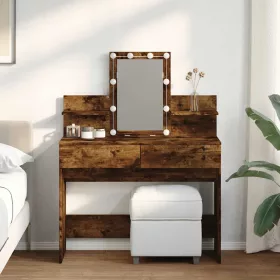   Füstös tölgy színű fésülködőasztal LED-del 100 x 40 x 130 cm