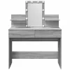 Szürke sonoma színű fésülködőasztal LED-del 100 x 40 x 130 cm