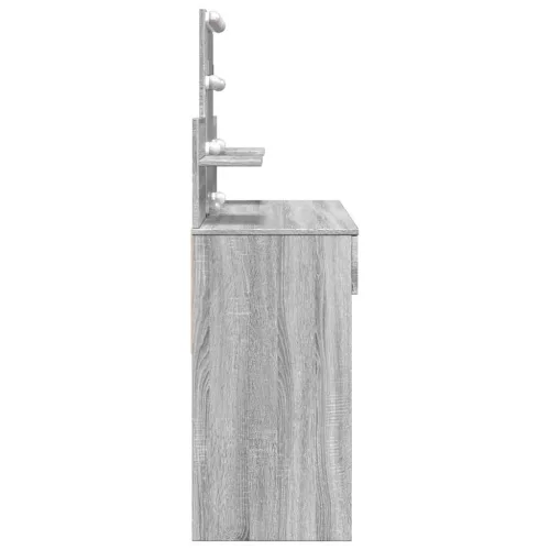 Szürke sonoma színű fésülködőasztal LED-del 100 x 40 x 130 cm