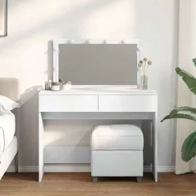 Fehér fésülködőasztal LED-del 100 x 40 x 130 cm