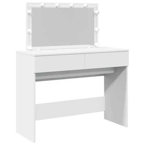 Fehér fésülködőasztal LED-del 100 x 40 x 130 cm