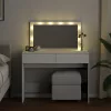 Fehér fésülködőasztal LED-del 100 x 40 x 130 cm