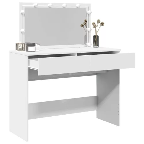 Fehér fésülködőasztal LED-del 100 x 40 x 130 cm