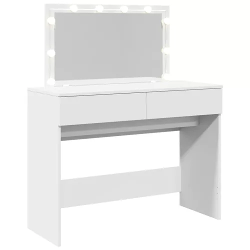 Fehér fésülködőasztal LED-del 100 x 40 x 130 cm