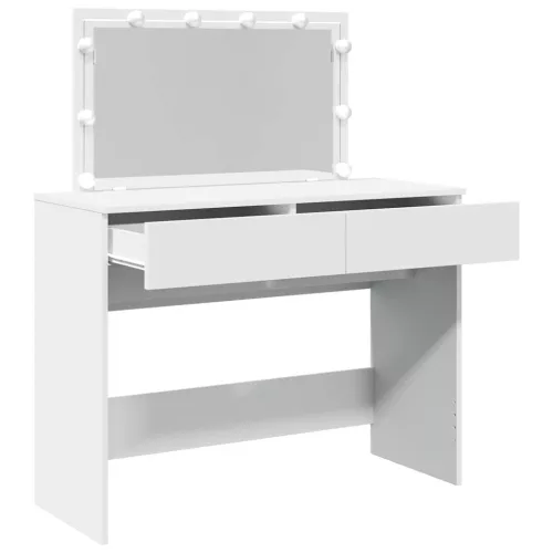 Fehér fésülködőasztal LED-del 100 x 40 x 130 cm