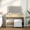 Sonoma tölgy színű fésülködőasztal LED-del 100 x 40 x 120 cm