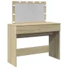 Sonoma tölgy színű fésülködőasztal LED-del 100 x 40 x 120 cm