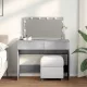 Betonszürke fésülködőasztal LED-del 100 x 40 x 120 cm