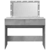 Betonszürke fésülködőasztal LED-del 100 x 40 x 120 cm