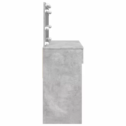 Betonszürke fésülködőasztal LED-del 100 x 40 x 120 cm