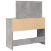Betonszürke fésülködőasztal LED-del 100 x 40 x 120 cm
