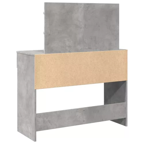 Betonszürke fésülködőasztal LED-del 100 x 40 x 120 cm
