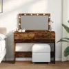 Füstös tölgy színű fésülködőasztal LED-del 100 x 40 x 120 cm