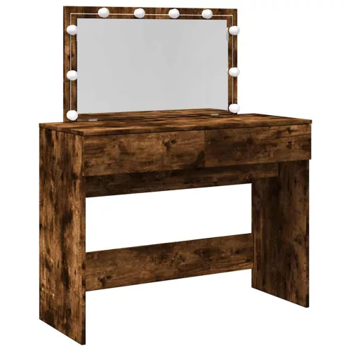 Füstös tölgy színű fésülködőasztal LED-del 100 x 40 x 120 cm