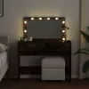 Füstös tölgy színű fésülködőasztal LED-del 100 x 40 x 120 cm