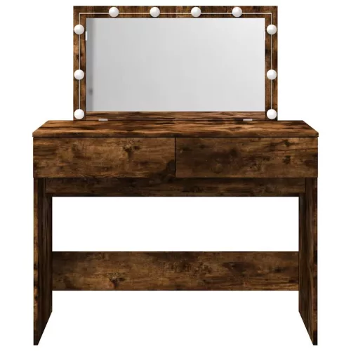 Füstös tölgy színű fésülködőasztal LED-del 100 x 40 x 120 cm