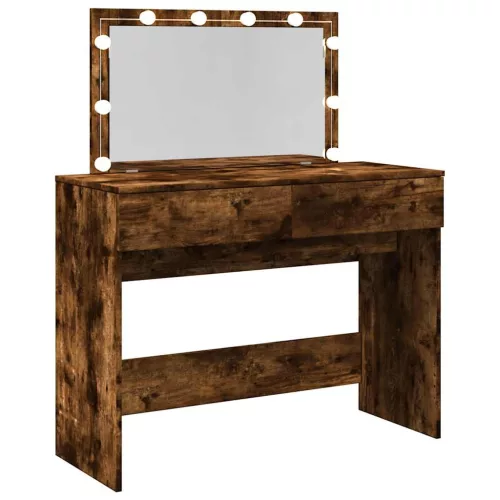 Füstös tölgy színű fésülködőasztal LED-del 100 x 40 x 120 cm
